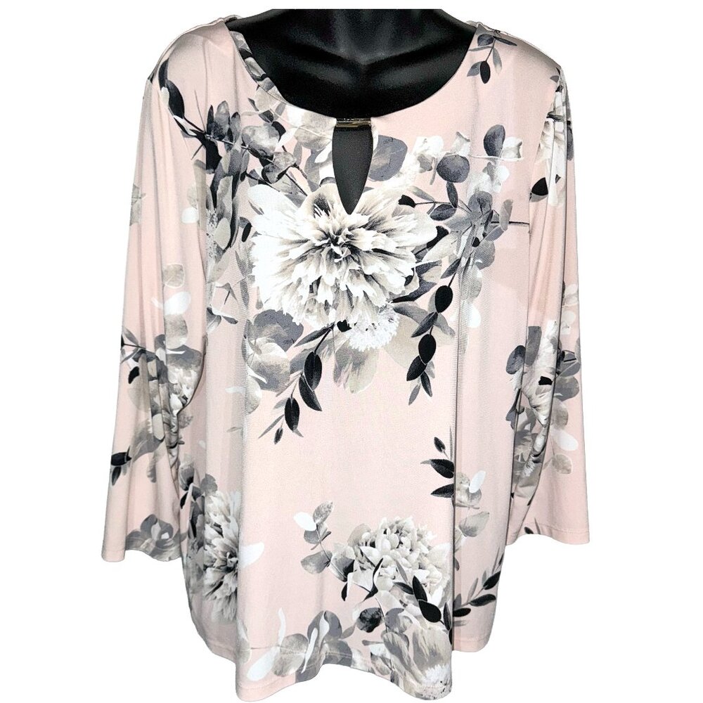 Calvin Klein Blush Floral Blouse Size XL